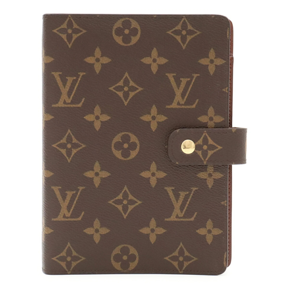 LOUIS VUITTON Monogram Agenda MM Notebook Cover, 6-ring binder, R20105